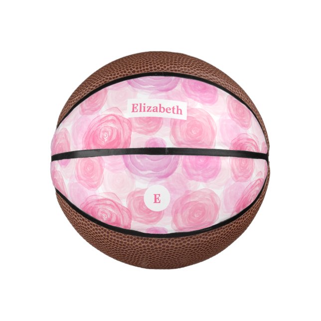 Watercolor Roses  Basketball (Front)
