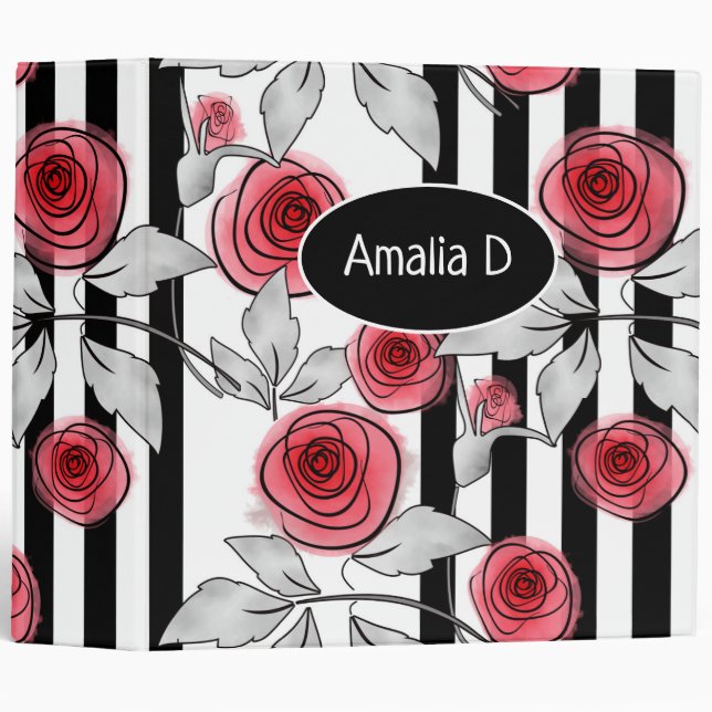 Watercolor roses binder (Front/Spine)