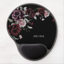 Watercolor Roses Black Background