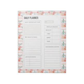 Watercolor Roses Bouquet 40 Pages Daily Planner No Notepad