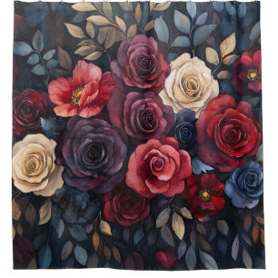 Watercolor Roses Bouquet Leaves Colourful