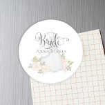 Watercolor Roses Bride Wedding Dress Floral Magnet<br><div class="desc">This bridal shower,  brides tote bag,  features watercolor roses,  hand-painted botanical floral,  Makes a lovely wedding gift tote,  bridal party,  team bride,  wedding party tote,  wedding tote bags,  wedding dress gown</div>