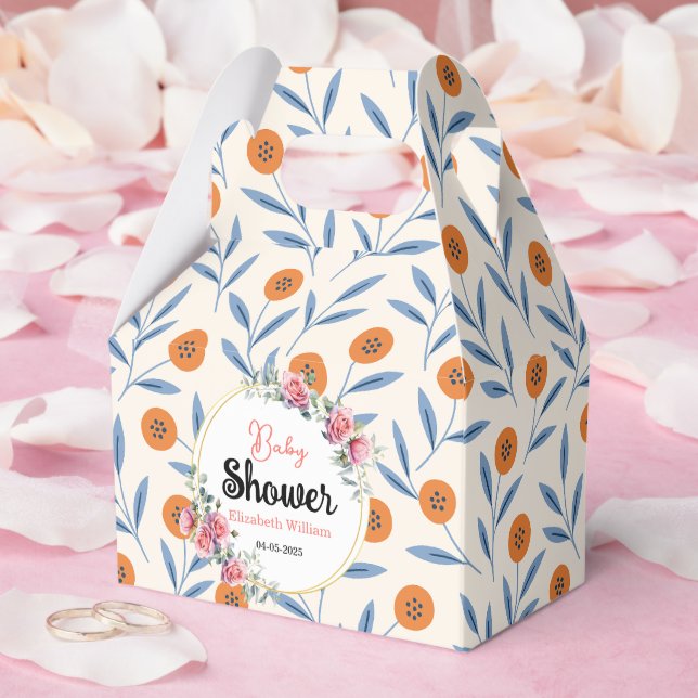 Watercolor Roses & Eucalyptus Baby Shower Favor Box (Wedding)