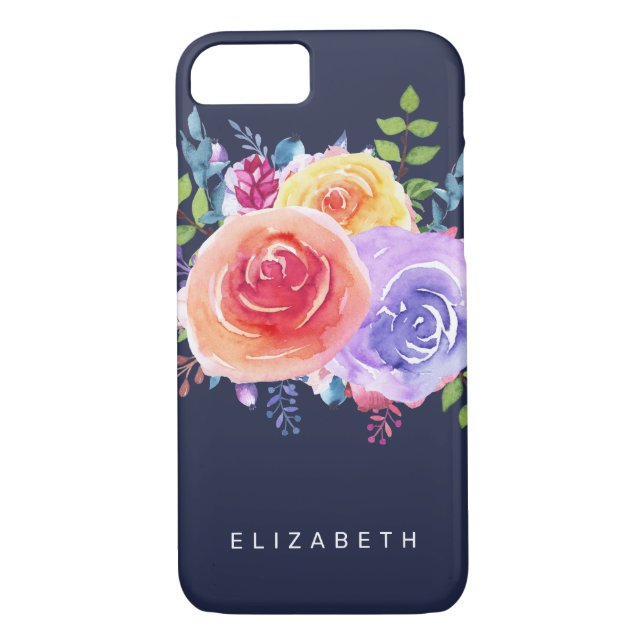 Watercolor Roses Floral Bouquet Case-Mate iPhone Case (Back)