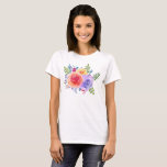 Watercolor Roses Floral Bouquet T-Shirt<br><div class="desc">At-shirt with a nice bouquet of watercolor roses with sprigs, leaves and branches all together in a colourful floral arrangement.</div>