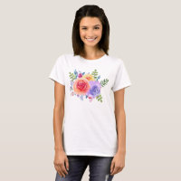 Watercolor Roses Floral Bouquet