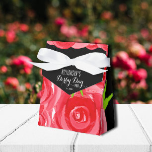 Watercolor Roses Floral Derby Day Favor Box