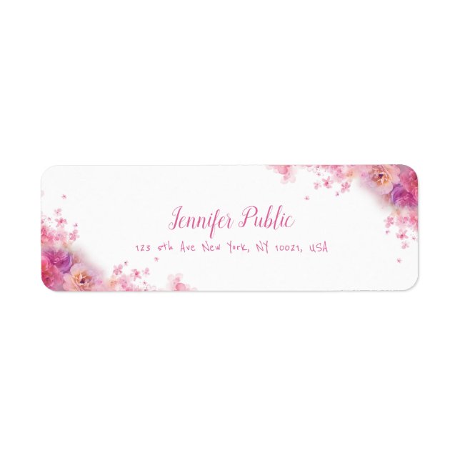 Watercolor Roses Floral Handwritten Script Elegant (Front)