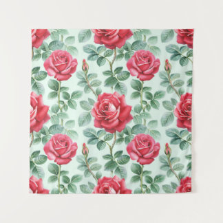 Watercolor Roses: Floral Seamless Illustration. Tapestry