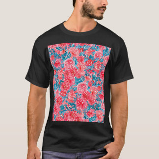 Watercolor Roses Floral Tapestry T-Shirt