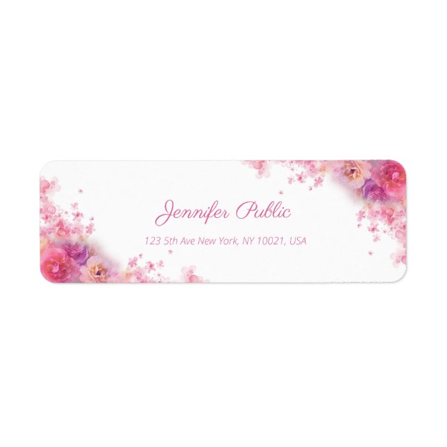Watercolor Roses Flowers Chic Handwritten Script (Front)