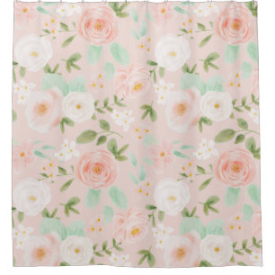 Watercolor Roses Flowers in Pink and Peach