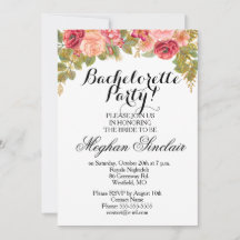 Watercolor Roses & Glitter Bachelorette Party