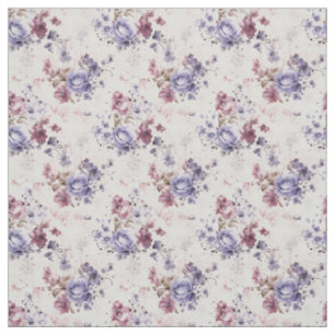 Watercolor Roses in Purple and Blush Fabric