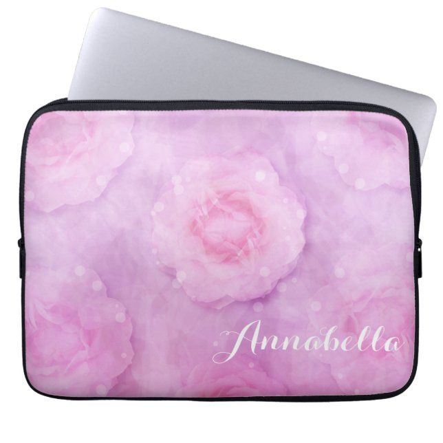 Watercolor roses laptop sleeve (Front)