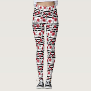 Watercolor roses leggings