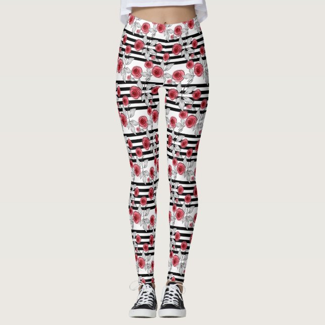 Watercolor roses leggings (Front)
