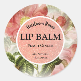 Watercolor Roses Lip Balm Product Stickers