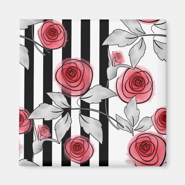 Watercolor roses magnet (Front)