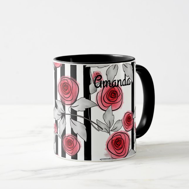 Watercolor roses mug (Front Right)