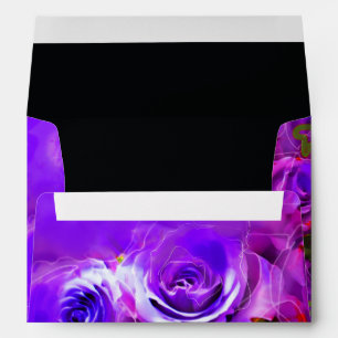 WATERCOLOR ROSES Purple Bat Invitation Envelope