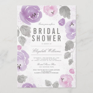Watercolor Roses Romantic Bridal Shower Invite