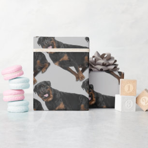 Watercolor Rotweiller Dog Pet Animal Fun Art  Wrapping Paper