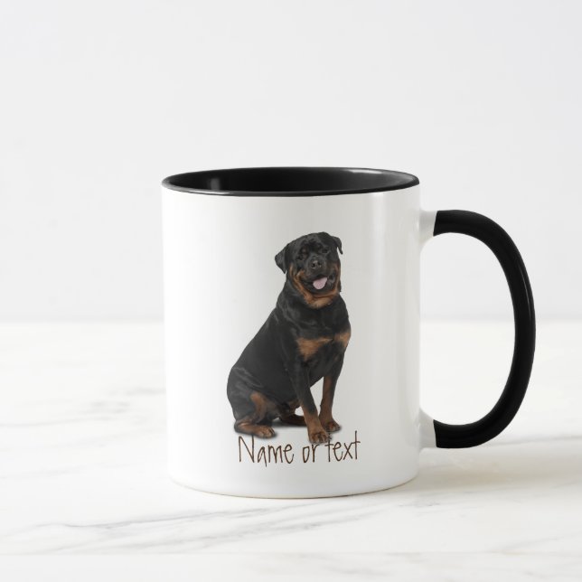 Watercolor Rotweiller Pet Dog Custom  Mug (Right)