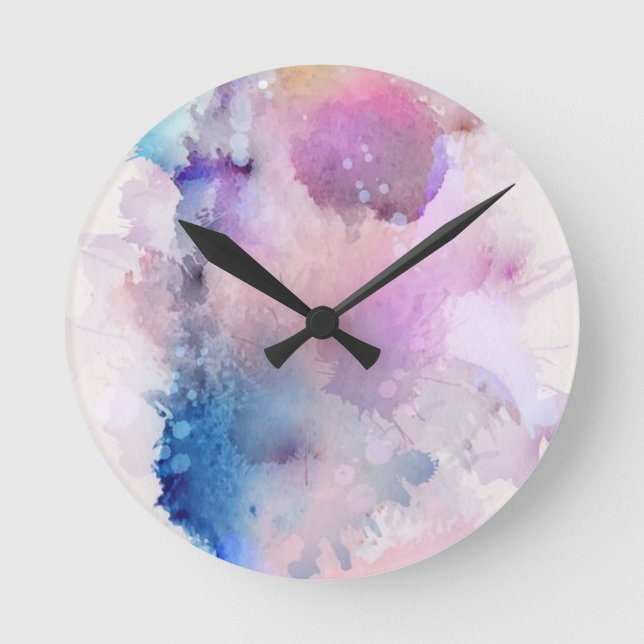 Watercolor Round Clock (Front)
