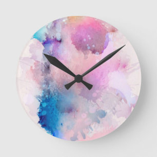 Watercolor Round Clock