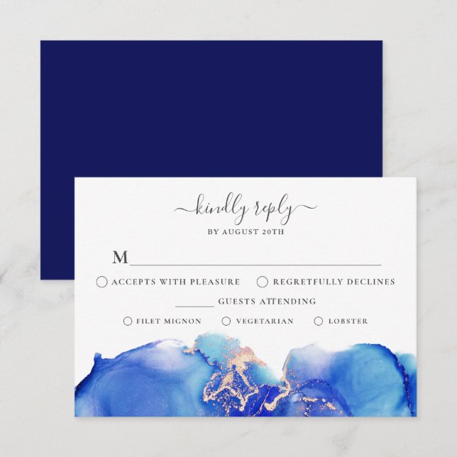 Watercolor RSVP Card with Menu Option (Front/Back)