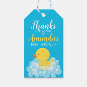 Watercolor Rubber Duck Baby Shower Favour Tags