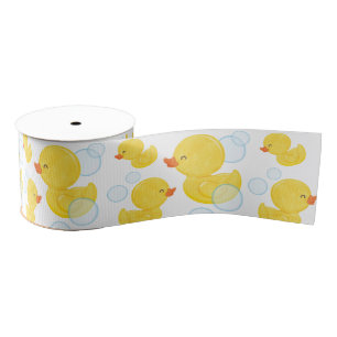 Watercolor Rubber Ducky Grosgrain Ribbon