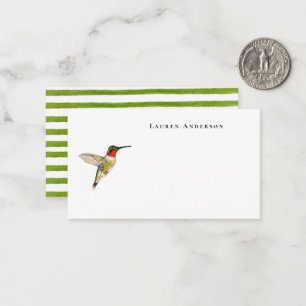 Watercolor Ruby Throat Humming bird  Little  Card