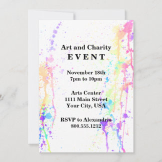 Watercolor Run Artistic Custom Event Invitation