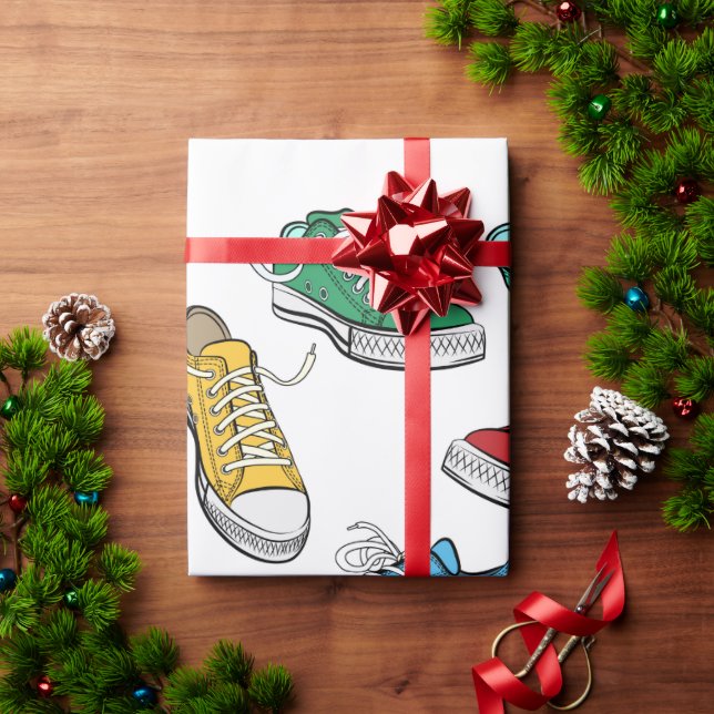 Watercolor Running Shoe Wrapping Paper (Holiday Gift)