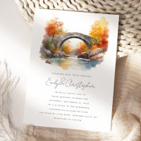 Watercolor Rustic Autumn Bridge Wedding