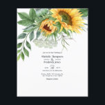 Watercolor Rustic Bohemian Sunflower Wedding Flyer<br><div class="desc">Boho rustic watercolor sunflowers and poppy seed-heads wedding invitation customizable to your event specifics. Envelopes are not included. For thicker invitations with envelopes included and matching products on the same theme please see the collection below.</div>