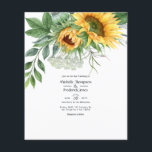 Watercolor Rustic Bohemian Sunflower Wedding Flyer<br><div class="desc">Boho rustic watercolor sunflowers and poppy seed-heads wedding invitation customizable to your event specifics. Envelopes are not included. For thicker invitations with envelopes included and matching products on the same theme please see the collection below.</div>