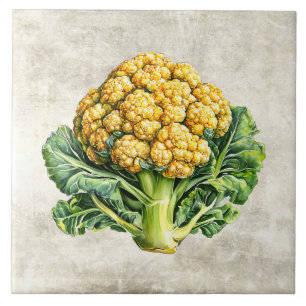 Watercolor Rustic Cauliflower Faux Texture  Tile
