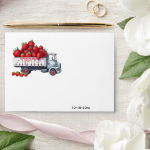 Watercolor Rustic Elgenet strawberry baby shower  Envelope