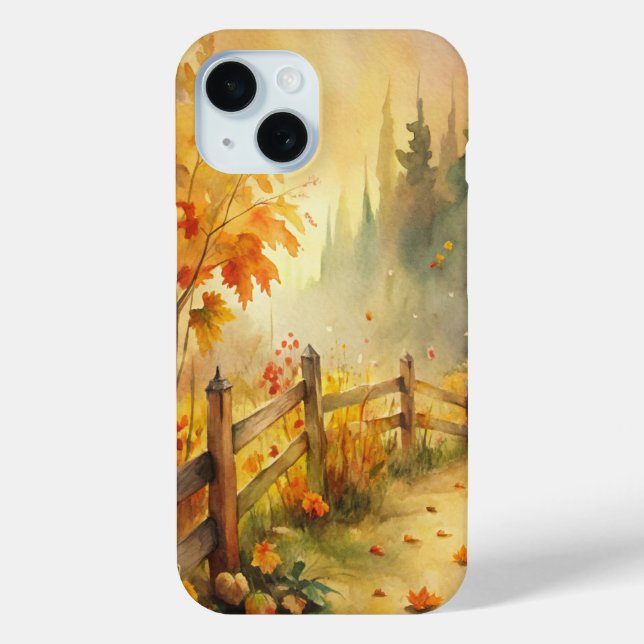 Watercolor Rustic Fall Landscape  Case-Mate iPhone Case (Back)