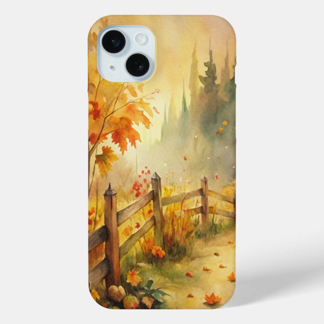 Watercolor Rustic Fall Landscape  Case-Mate iPhone Case (Back)