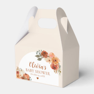 Watercolor Rustic Fall Little Pumpkin Baby Shower Favor Box