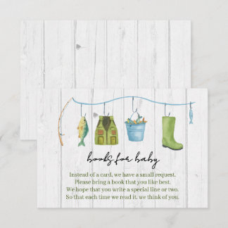 Watercolor Rustic Fishing Theme Book for Baby Card