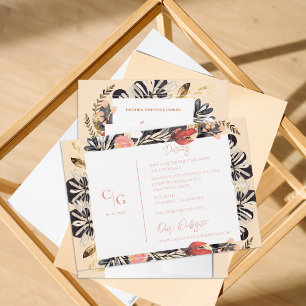 Watercolor Rustic Floral Wedding Details Info Enclosure Card