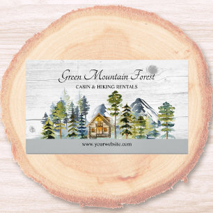 Watercolor Rustic Foggy Forest Mountain Cabin Sticker