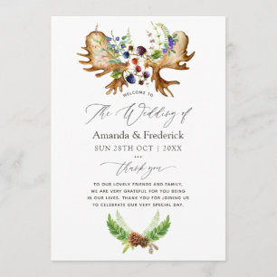 Watercolor Rustic Forest Wedding Program