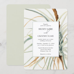 Watercolor Rustic Neutral Boho Botanical Wedding Invitation