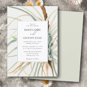 Watercolor Rustic Neutral Boho Botanical Wedding Invitation